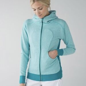 Lululemon Scuba Size 6 On The Daily Hoodie Heathered Peacock Blue